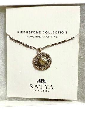 Satya Jewelry Sundance, sterling silver and Citrine Birthstone necklace New!